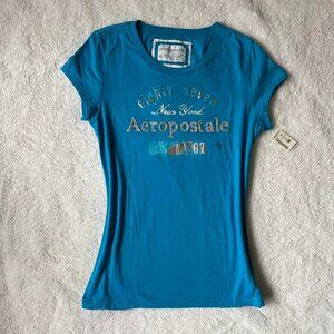 Deadstock Blue Embroidered Aeropostale Tee